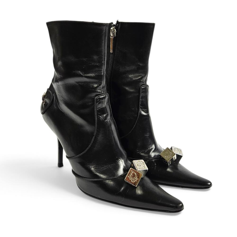 Christian Dior by Galliano FW 2004 Black Gambler Ankle Boots - IT 36.5 (6.5) - Picture 6 of 8